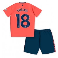 Echipament fotbal Everton Ashley Young #18 Tricou Deplasare 2023-24 pentru copii maneca scurta (+ Pantaloni scurti)